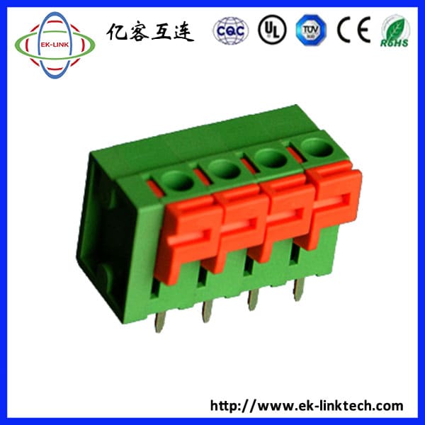 F51-01-5.0 间距5.0mm 弹簧式PCB接线端子/按压免螺丝式端子线路板接线排