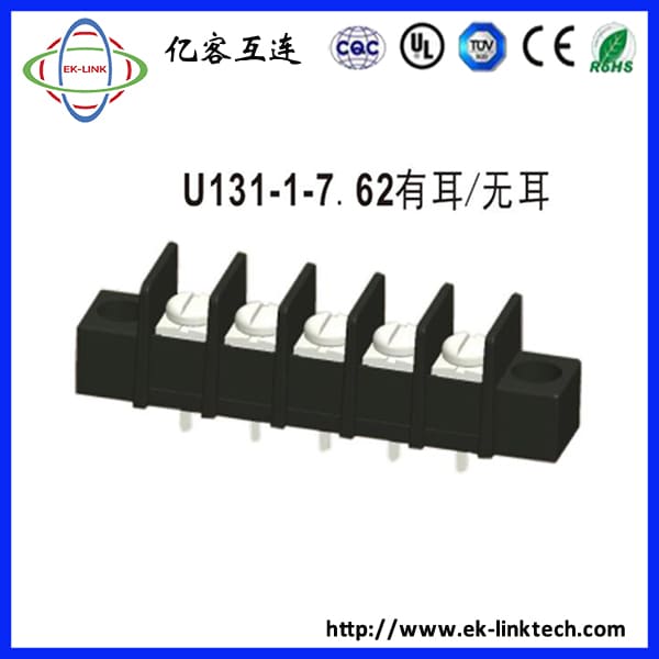 U131-1-7.62 series With &Without flange Pitch7.62mm Barrier Type Terminal Blocks