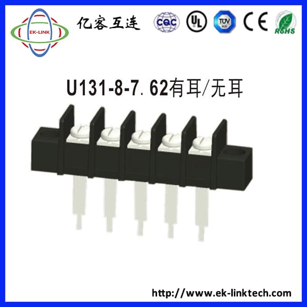 U131-8-7.62 series With &Without flange Pitch7.62mm Barrier Type Terminal Blocks