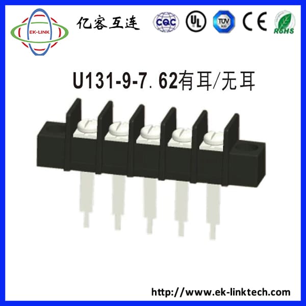 U131-9-7.62series With &Without flange Pitch7.62mm Barrier Type Terminal Blocks