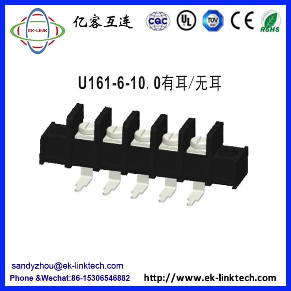 U161-6-10.0 With &Without flange Pitch10.0mm high qulaity Barrier Type Terminal Blocks