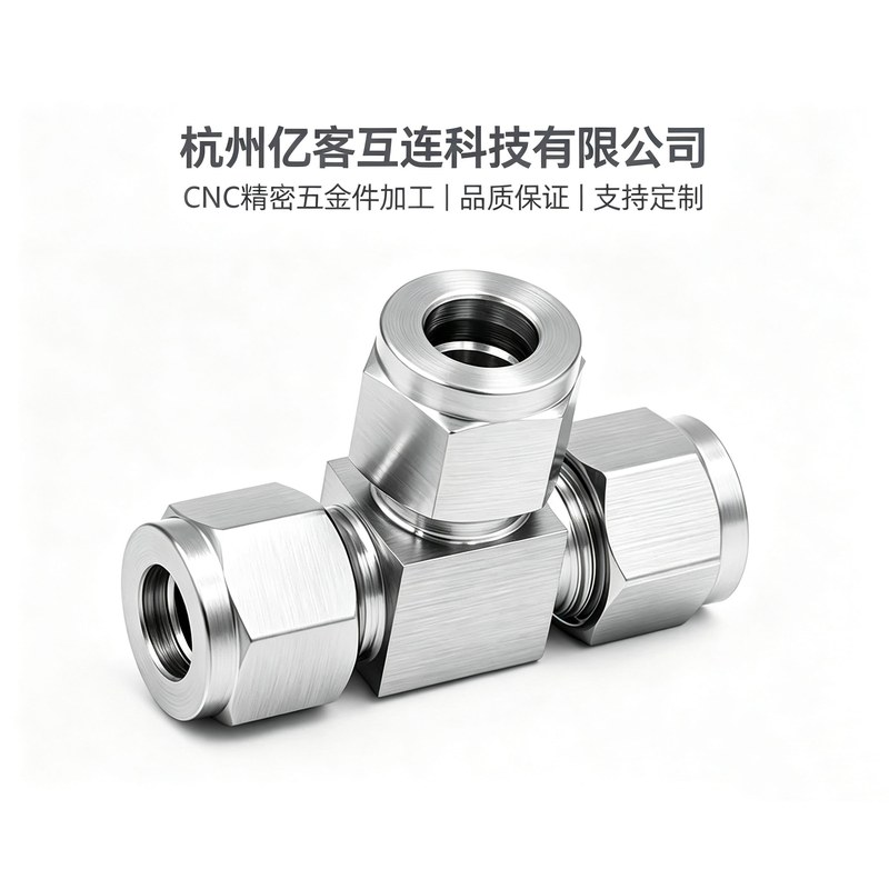 自动化气路直通管路接头 不锈钢一字通卡套接头 精密 CNC 机加工